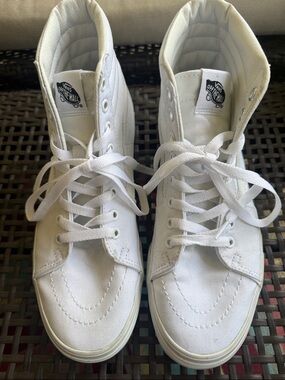 Vans White High-Top Canvas Sneakers Men 9/ Women 10.5